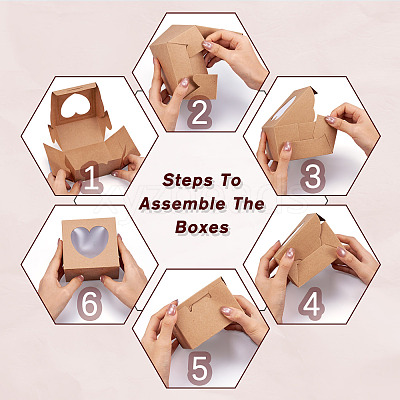Square Paper Biscuit Boxes with Lace Edged Square Clear Window CON-TAC0001-12A-02-1