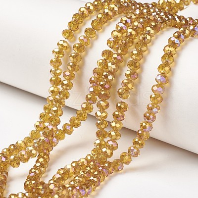 Electroplate Transparent Glass Beads Strands EGLA-A034-T6mm-T06-1