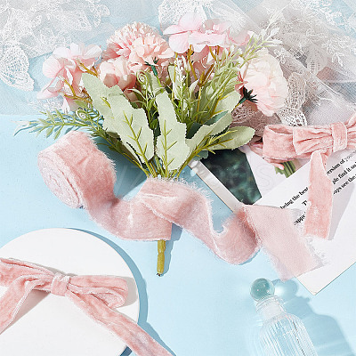 5 Yards Polyester Frayed Ribbon OCOR-WH0082-226A-03-1