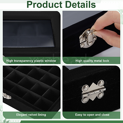 24-Slot Velvet Paper Storage Gift Jewelry Boxes CON-WH0110-41-1