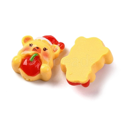 Yellow Christmas Theme Resin Cabochons RESI-R451-01F-1