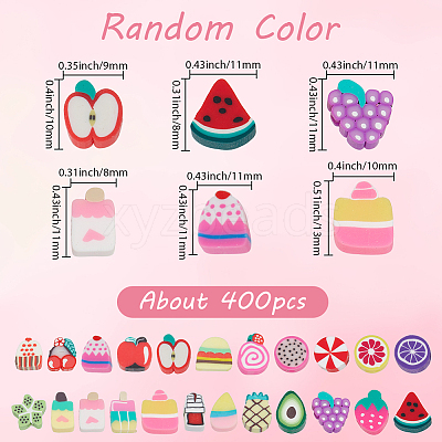 400Pcs 2 Styls Handmade Polymer Clay Beads CLAY-SP0001-16-1