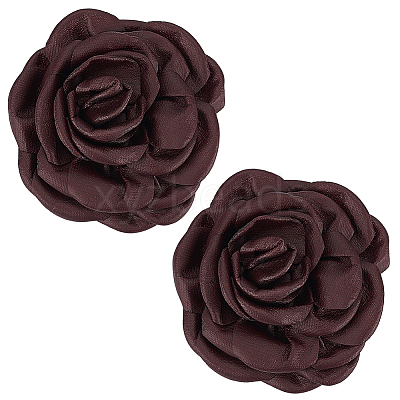 2Pcs Detachable Imitation Leather Shoe Buckle Clips AJEW-AR0005-03A-1