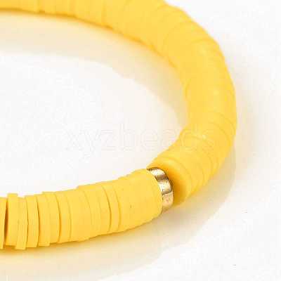 Handmade Polymer Clay Heishi Beads Stretch Bracelets BJEW-JB05303-02-1