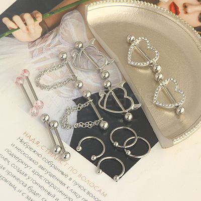 316L Surgical Stainless Steel Nipple Rings Set WGB1007-01-1