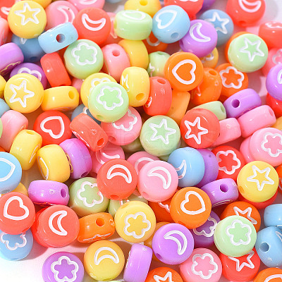 Opaque Acrylic Beads MACR-YW0001-18C-1