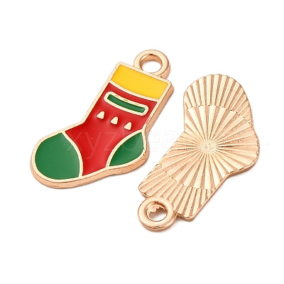 Christmas Alloy Enamel Pendants ENAM-K080-01F-G-1