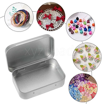 4Pcs Iron Jewelry Storage Boxes with Hinged Lid CON-SP0001-20B-1