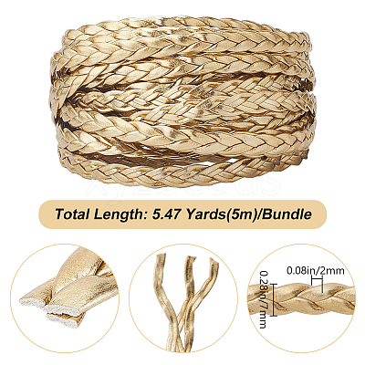 Flat PU Leather Braided Cord OCOR-WH0086-87A-01-1