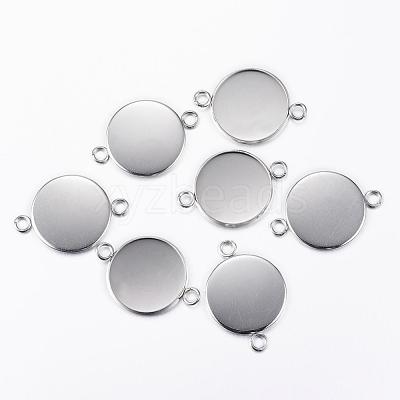 Tarnish Resistant 304 Stainless Steel Cabochon Connector Settings STAS-P161-29-20mm-1