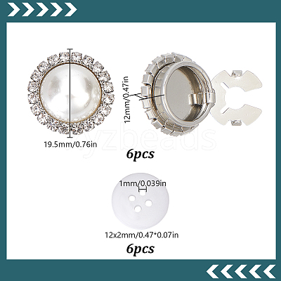 6Pcs Brass Cufflinks BUTT-HY0001-30-1