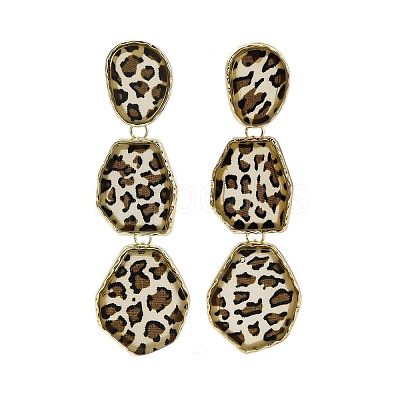 Alloy acrylic Dangle Stud Earrings LS-EJEW-M075-01G-03-1
