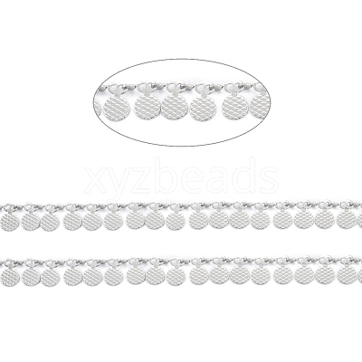 Tarnish Resistant Handmade 304 Stainless Steel Wafer Charms Chains CHS-M004-12P-1
