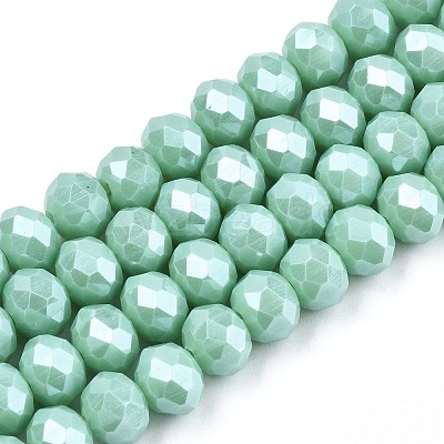 Electroplate Glass Beads Strands X-EGLA-A034-P4mm-A20-1