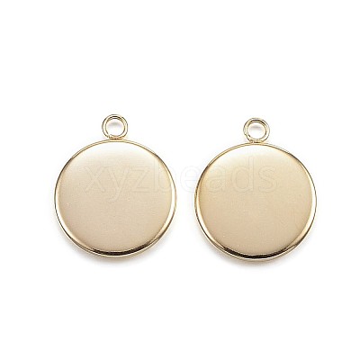 Ion Plating(IP) 304 Stainless Steel Pendant Cabochon Settings LS-STAS-G127-13-12mm-G-1