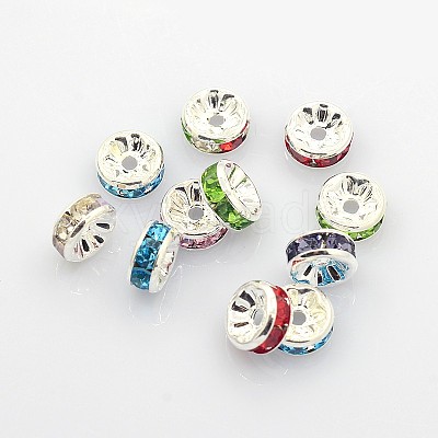 Brass Rhinestone Spacer Beads RB-A014-Z8mm-S-NF-1