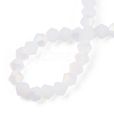 Imitation Jade Bicone Frosted Glass Bead Strands EGLA-A039-J4mm-MB06-1