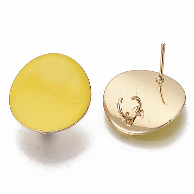Light Gold Plated Iron Stud Earring Findings X-IFIN-T014-01N-NR-1