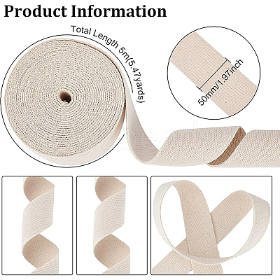 Polyester-Cotton Flat Ribbon OCOR-WH0074-23-1