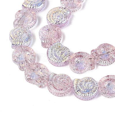 Electroplate Transparent Glass Beads Strands EGLA-Q136-02A-02-1