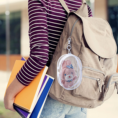 2Pcs 2 Colors Transparent Plastic Storage Zipper Bags ABAG-FH0001-16B-1