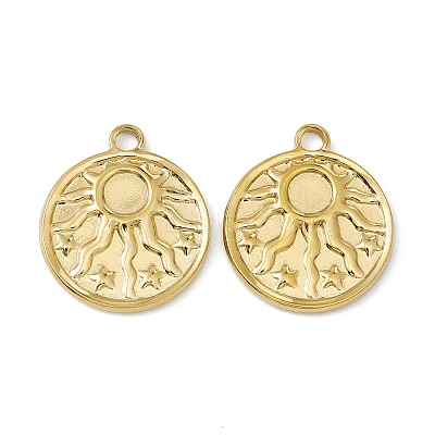 PVD Vacuum Plating 304 Stainless Steel Pendant Cabochon Settings STAS-G278-01G-1