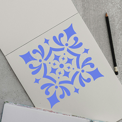 4Pcs 4 Styles PET Hollow Out Drawing Painting Stencils DIY-WH0669-006-1