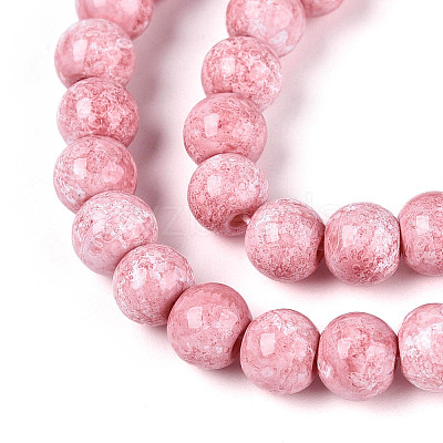 Baking Paint Glass Beads Strands DGLA-N016-6mm-02-1
