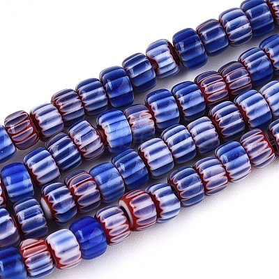 Handmade Millefiori Glass Chevron Beads Strands LAMP-T021-27A-M-1