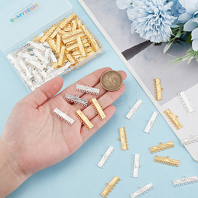 120Pcs 2 Colors Alloy Chandelier Component Links FIND-GO0003-42-1