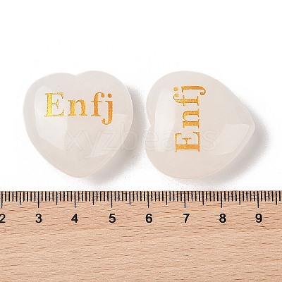 Natural Quartz Crystal Heart Engraving MBTI Figurines Statues for Home Office Desk Decorations G-K353-05M-1