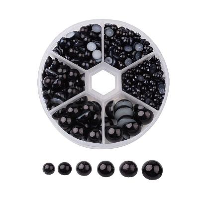 1Box ABS Plastic Imitation Pearl Dome Cabochons SACR-JP0001-25-1