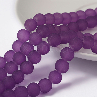 Baking Paint Transparent Glass Bead Strands GLAA-S031-8mm-36-1