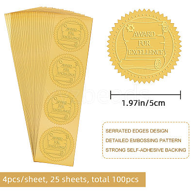 Self Adhesive Gold Foil Embossed Stickers DIY-WH0211-233-1