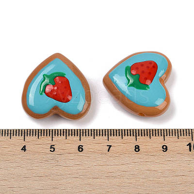 Handmade Heart Lampwork Beads Strands LAMP-P069-04A-01-1