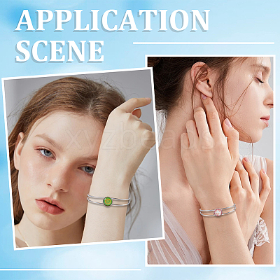 8Pcs 304 Stainless Steel Bracelets Setting Making MAK-SC0001-28-1