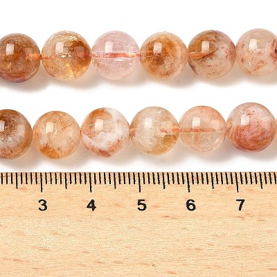 Heated Natural Citrine Beads Strands G-A262-A01-10mm-01-1