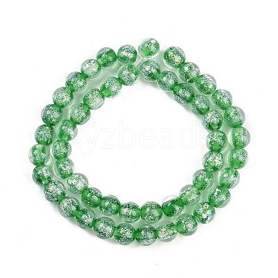 Handmade Gold Foil Lampwork Beads Strands LAMP-Q002-01B-1