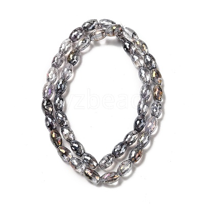 Electroplate Transparent Glass Beads Strand GLAA-G088-06-1