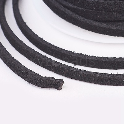 3x1.5mm Black Flat Faux Suede Cord X-LW-R003-01-1