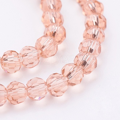 Faceted(32 Facets) Round Glass Beads Strands X-EGLA-J042-4mm-23-1