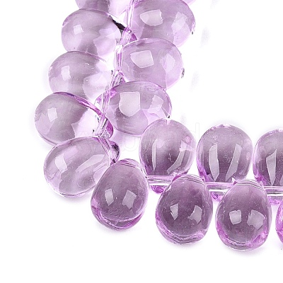 Baking Paint Transparent Glass Beads Strands GL-N005-02A-D04-1
