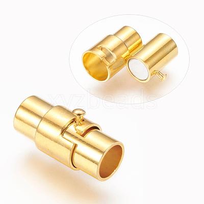 Brass Locking Tube Magnetic Clasps MC077-G-1