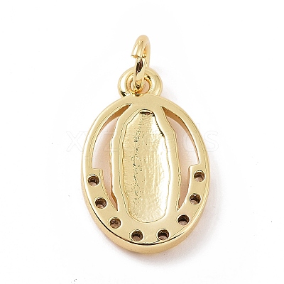 Brass Micro Pave Cubic Zirconia Pendants KK-C012-10G-1