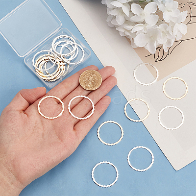 24Pcs 2 Colors Brass Linking Rings KK-BC0012-91-1