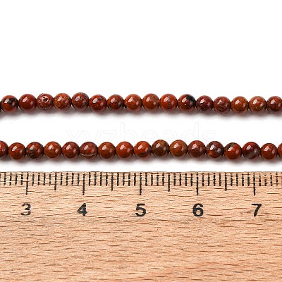 Natural Red Jasper Round Bead Strands G-A130-3mm-08-01-1