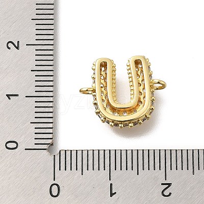 Brass Micro Pave Cubic Zirconia Letter Links KK-I717-04U-1