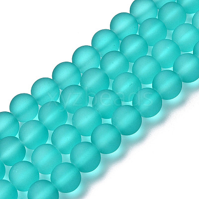 Baking Paint Transparent Glass Bead Strands GLAA-S031-4mm-18-1