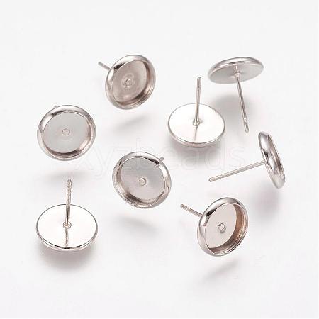 Brass Stud Earring Settings IFIN-Q006-P-NF-1