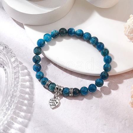 Natural Apatite Beads Stretch Bracelets BJEW-JB11492-1